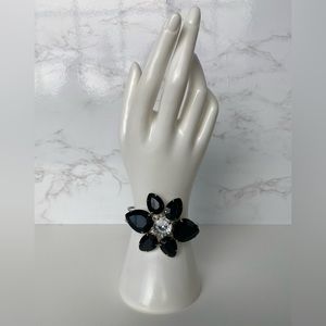 Black Flower Bracelet Cuff